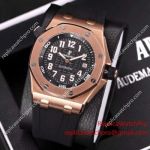 Audemars Piguet Royal Oak Offshore Diver Rose Gold Copy Watch - Black Rubber Band 42mm
